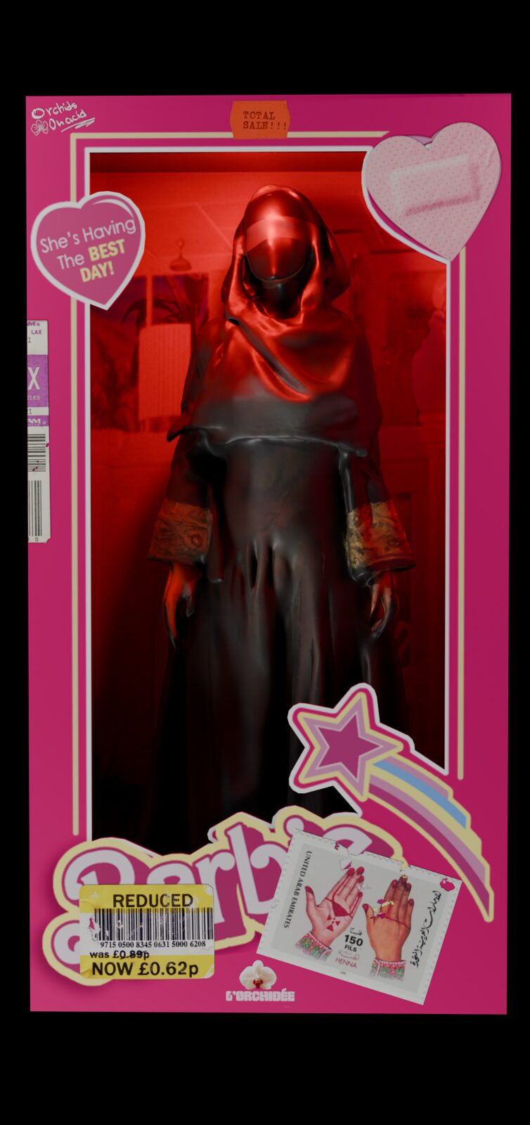 3D artwork of a figure in red inside a pink doll box — NAWRES for ZELZAL