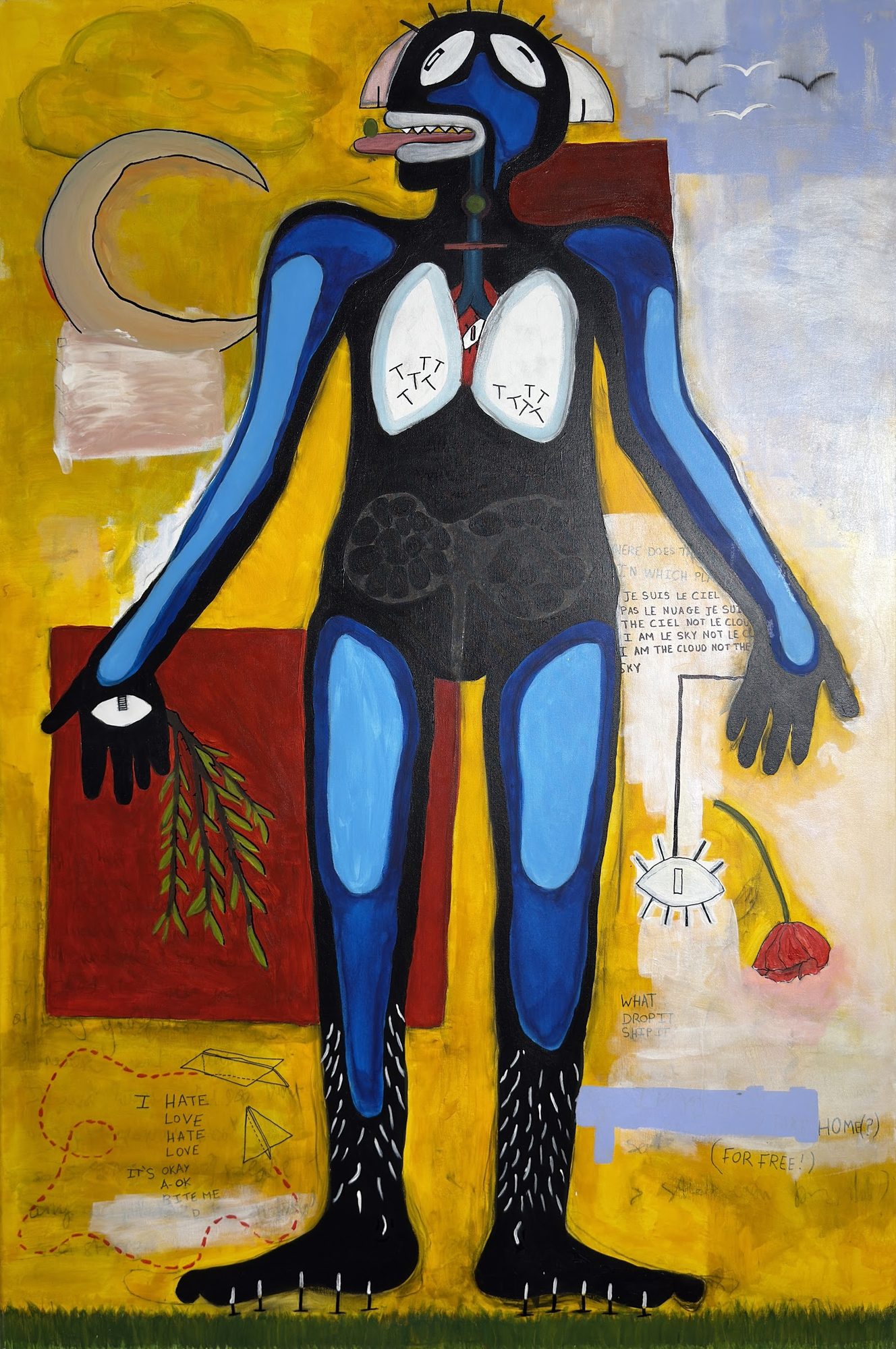 BODIES IN MOTION: blue anatomical figure on yellow